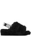 Ugg Fluff Yeah Shearling Sandal Slippers, Kids In Black