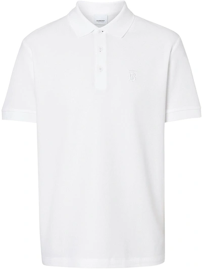 Burberry Monogram Motif Polo Shirt In White