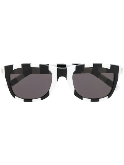 Saint Laurent Classic Sl 51 Striped Sunglasses In Black