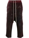 RICK OWENS DRKSHDW WAX DYED CROPPED TROUSERS