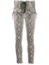 BEN TAVERNITI UNRAVEL PROJECT SNAKESKIN EFFECT TROUSERS