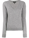 Theory Easy V-neck Cashmere Sweater In Grey