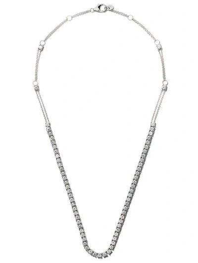 Alinka 18kt White Gold Riviera Diamond Necklace In Silver