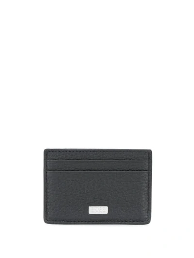 Hugo Boss Crosstown Full-grain Leather Cardholder With Money Clip In Black