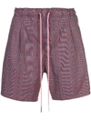 Rochambeau Plaid Sport Shorts In Pink