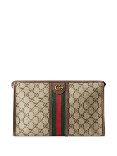 Gucci Ophidia Gg Toiletry Case In Brown