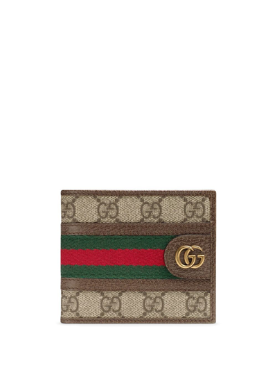 Gucci Ophidia Gg Bi-fold Wallet In Brown
