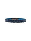 Prada Logo Detail Leather Bracelet In Blue