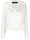 Federica Tosi Wrap Style Front Blouse In White