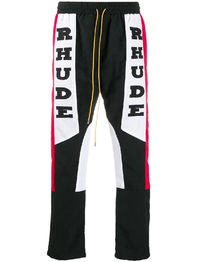 Rhude Rhacing Logo印花运动裤 In Black