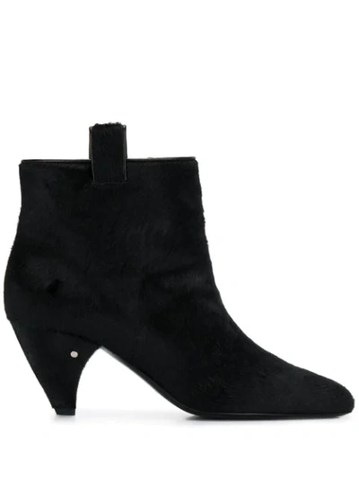 Laurence Dacade Terence High Heels Ankle Boots In Black Pony Skin