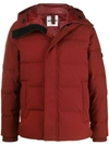 Kenzo Hooded Logo Patch Padded Jacket In Red