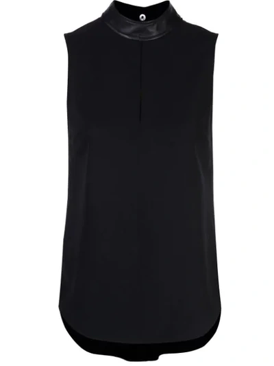 A.l.c Dallas Sleeveless Collared Keyhole Top In Black