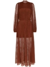 BEAUFILLE PICASSO HIGH-NECK SHEER DRESS