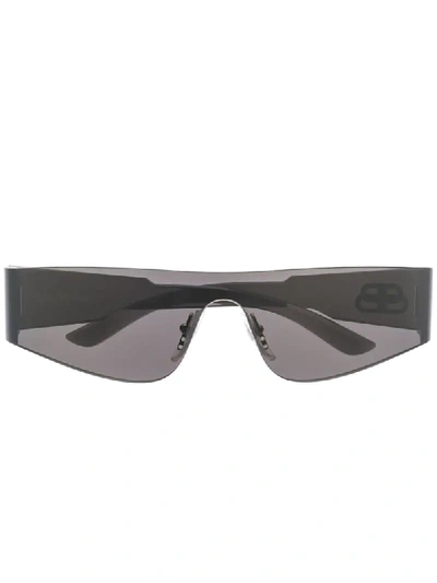 Balenciaga Mono Rectangular-frame Sunglasses In Black