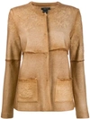 AVANT TOI TEXTURED BUTTONED SHORT JACKET