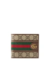 Gucci Ophidia Gg Bi-fold Wallet In Brown