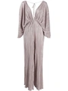 ROTATE BIRGER CHRISTENSEN PLEATED LONG-SLEEVE JUMPSUIT