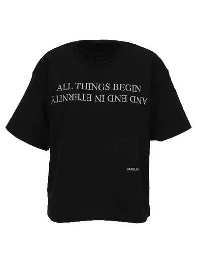 Ambush Slogan Print T-shirt In Black