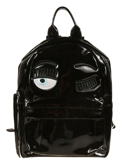 Chiara Ferragni Flirting Vinyl Backpack In Black
