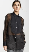 FLEUR DU MAL BIB SHIRT WITH ORGANZA BODY