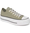 Converse Women's Chuck Taylor All Star Lift Low Top Casual Sneakers From Finish Line In Jade Stone/ White/ Black