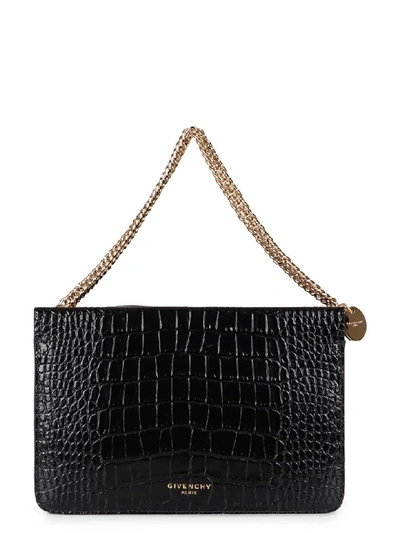 Givenchy Cross3 Crocodile Effect Leather Bag In Black