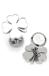 CUFFLINKS, INC FOUR LEAF CLOVER CUFF LINKS,OB-4LFCLOVR-STL-SL