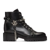 BALMAIN BALMAIN BLACK SILVER B HARNESS RANGER BOOTS