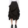 ENFÖLD ENFOLD BLACK TWILL PLEATED FRILL SKIRT