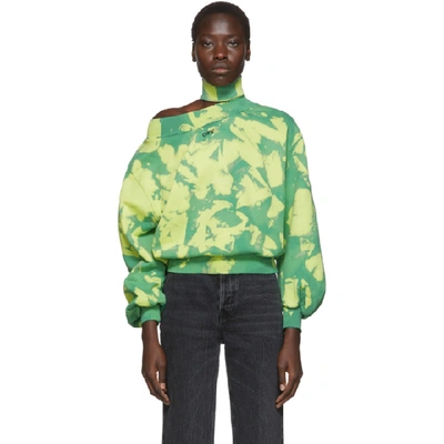Off-white High-neck Cloud Print Sweater In Green