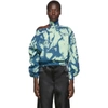OFF-WHITE OFF-WHITE BLUE AND GREEN TIE-DYE TRASHED SWEATSHIRT