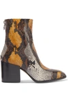 Aeyde Lidia Snake-effect Leather Ankle Boots In Snake Print