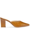 AEYDE SIGNE CROC-EFFECT LEATHER MULES