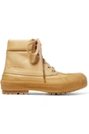Jacquemus Les Meuniers Hautes Rubber-trimmed Leather Ankle Boots In Beige
