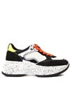 Hogan Maxi I Active Black Oversize Leather & Mesh Sneaker  <br> In Black/white