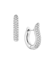 TAMARA COMOLLI 18K WHITE GOLD & DIAMOND PAVÉ SMALL HOOP EARRINGS,400011625580