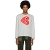 COMME DES GARÇONS PLAY COMME DES GARCONS PLAY GREY HORIZONTAL HEART LONG SLEEVE T-SHIRT