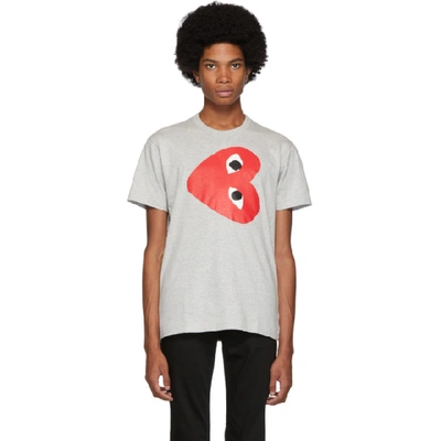 Comme Des Garçons Play Comme Des Garcons Play Grey Horizontal Heart T-shirt