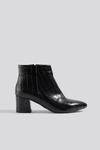 TRENDYOL CROCO ANKLE BOOTS - BLACK