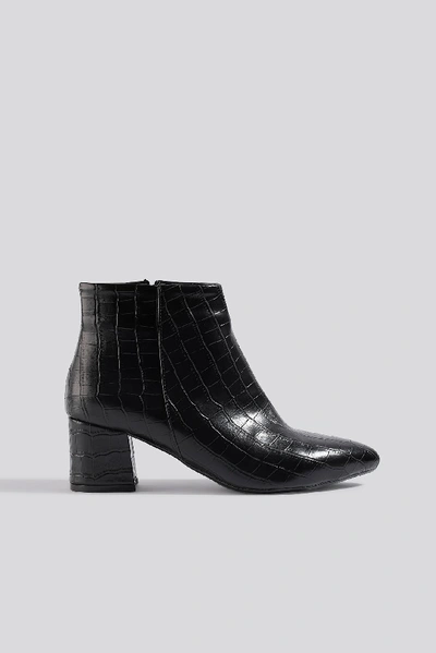 Trendyol Croco Ankle Boots - Black