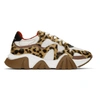 VERSACE VERSACE WHITE AND BROWN MACULATO SQUALO SNEAKERS