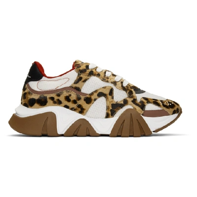 Versace New Squalo Leopard-print Calf-hair Trainers In Animal Print
