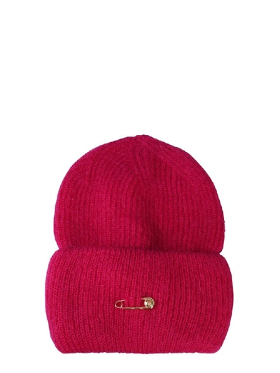 Versace Red Wool Hat In Pink