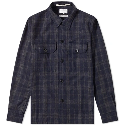 Norse Projects Kyle Wool Shirt In Blue