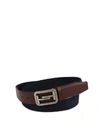 TOD'S TOD'S CANVAS TRIM BELT