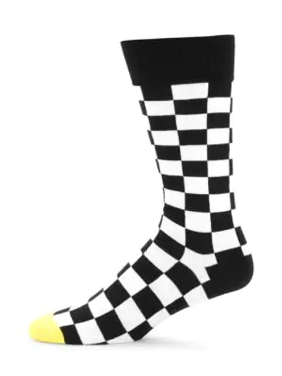 Paul Smith Checker Board Crew Socks In Black