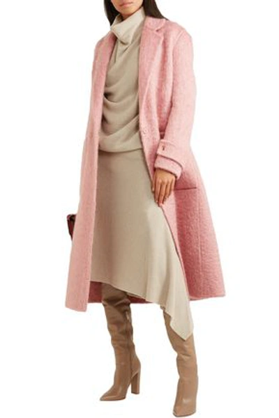 Agnona Mohair-blend Coat In Baby Pink