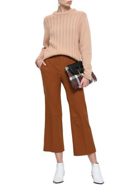 Chloé Woman Wool-blend Kick-flare Pants Light Brown