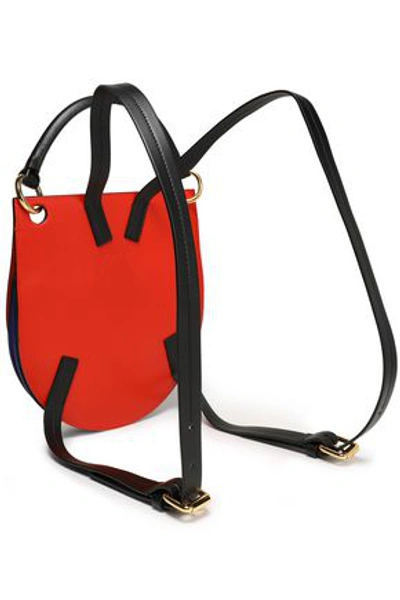 Marni Woman Two-tone Leather Backpack Tomato Red